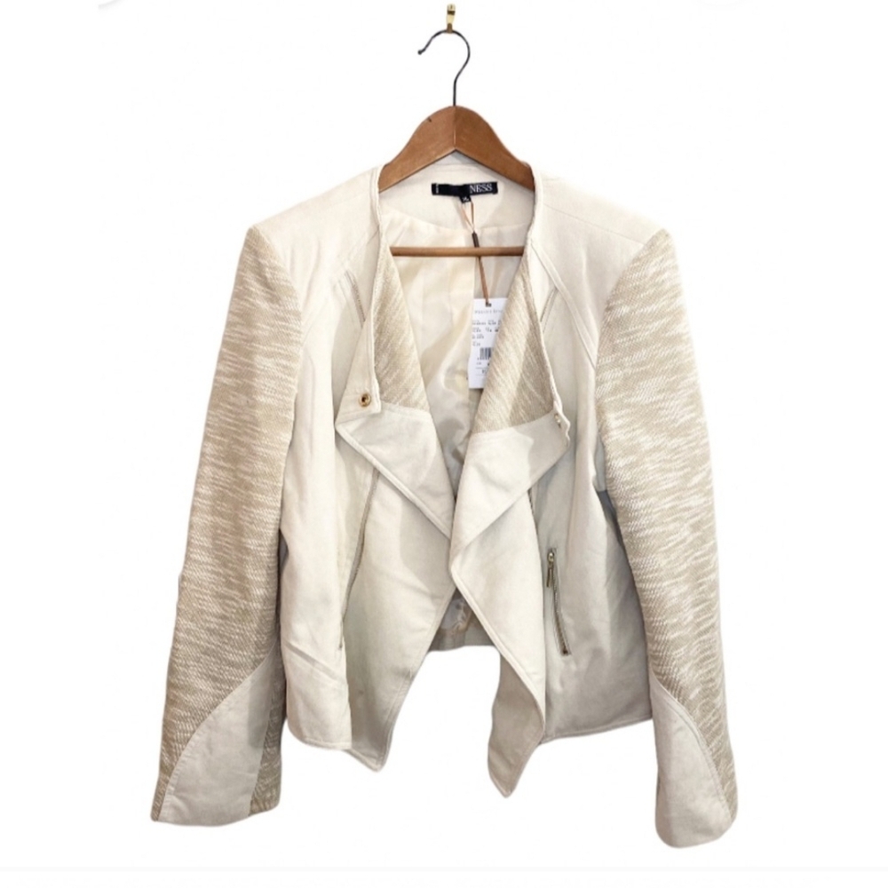 Asymmetrical Blazer with Draped Collar